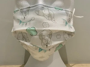 Disney Baby Dumbo with Bunting Face Mask Adult adjustable ear cords & nose wire - Picture 1 of 4