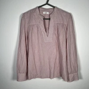 Toast Shirt Size 10 Red White Grid Check Easy Smock Casual Lightweight Top - Picture 1 of 7