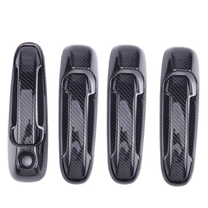 Cubierta de manija de puerta de fibra de carbono negra apta para Dodge Dakota Durango nueva - Imagen 1 de 4