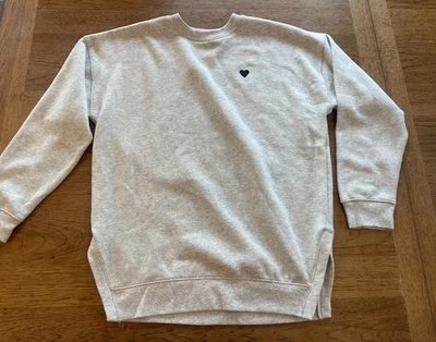 Victoria’s Secret Gris Jaspeado MEDIANO Algodón Polar Gran Tamaño Cuello Redondo Sudadera Foto 1 de 2