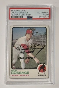 Goose Gossage Autograph Signed 1973 Topps Rookie HOF 2008, 310 Saves PSA/DNA 2 - Picture 1 of 2