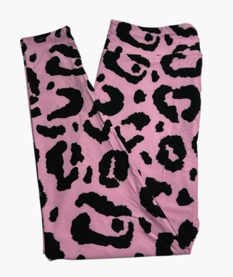 LuLaRoe Leggings TC Tall Curvy Fun PINK BLACK Wild LEOPARD CHEETAH Sexy Animal - Imagem 1 de 4