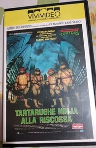 VHS TARTARUGHE NINJA ALLA RISCOSSA 1991 VIDEOCASSETTA VIVIVIDEO EX NOLEGGIO - Foto 1 di 3