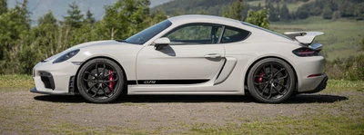 Juego de calcomanías gráficas laterales a rayas personalizadas Porsche Cayman 2015-2025 981 718 GT4 Foto 1 de 4