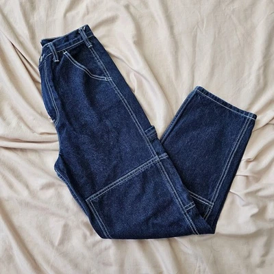 Pantalones de mezclilla holgados John Galt Brandy Melville lavado oscuro pintor carpintero azul Foto 1 de 4