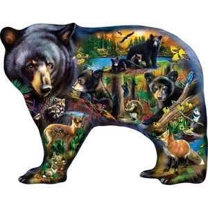 Masterpieces Shaped Puzzle; Wildlife of the Woods by Rebecca Latham; 1000 pieces - Picture 1 of 3