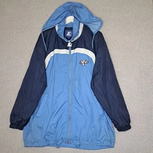 North Carolina Tar Heels Starter Jacket Windbreaker Large Hide A Way Hood Blue - Picture 1 of 19