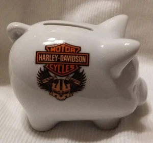 A Charming American Chopper Skull 3 3/4" Long Porcelain Piggy Bank - Picture 1 of 3