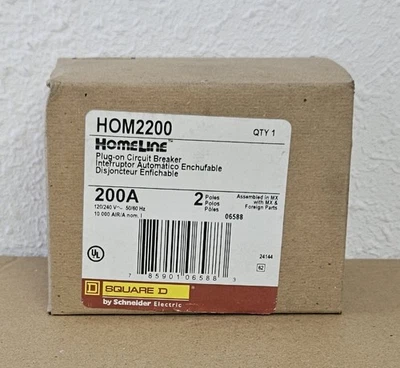 New Square D HOM2200 200 A, 2-Pole, 240V Plug-on Circuit Breaker - Image 1 of 4