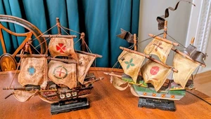 Pinta & Santa Maria Modell Holz Schiffe ca. 11" L x 10" T Handarbeit - Bild 1 von 8