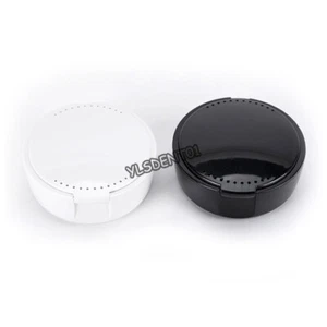 Retenedor de ortodoncia dental caja de almacenamiento de dentaduras postizas contenedor protector bucal con espejo - Imagen 1 de 14