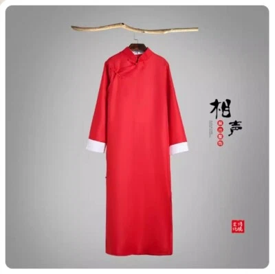 Men Chinese Traditional Tang Suit Robe Kung Fu Tai Chi Long Uniform Vintage Coat - Image 1 of 4