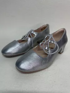 Clarks ‘Orobella Sofia’ Silver Laced Leather Shoes Size 3.5 D - Picture 1 of 7