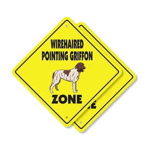 Wirehaired Pointing Griffon Plastic Street Sign Crossing Xing Gift - Picture 1 of 21