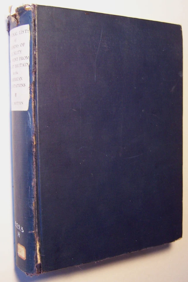 ORIGINAL LISTS PERSONS OF QUALITY EMIGRANTS TO AMERICAN PLANTATIONS 1931 HC - 6 - Image 1 of 1