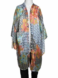 Ces Femme Small Long Duster Kimono Boho Festival Cover-Up Wrap NEW - Picture 1 of 10