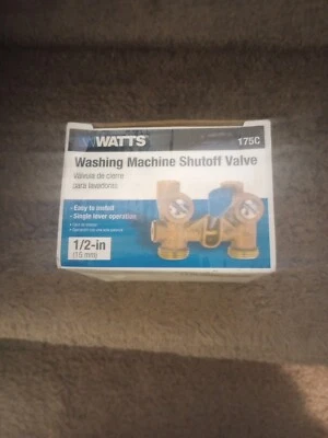 Watts Washing Machine Shutoff Valve Hot Cold brass 1/2 Inch Bronze 175C - Image 1 of 2