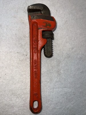 Vintage RIDGID 8 Inch Heavy Duty Pipe Wrench The Ridge Tool Co. Elyria Ohio USA - Image 1 of 4