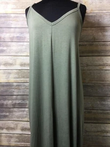 Lace Magnolias Plus Size 3XL Olive Green Spaghetti Strap Maxi Dress Stretchy - Picture 1 of 3