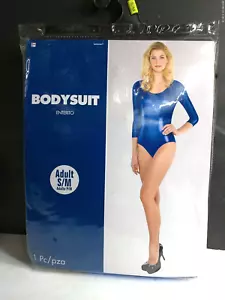 Amscam Adult Blue Bodysuit Metallic Shiny Halloween Costume Small/Medium - Picture 1 of 2