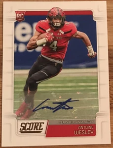 2019 Score Rookie Autographs Antoine Wesley #401 Texas Tech Red Raiders - Picture 1 of 2