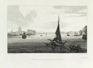 Battersea River Thames Londres Dibujado S Owen, 1809 Grabado William Cooke - Imagen 1 de 4