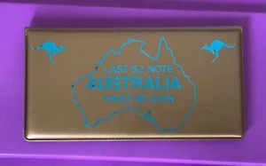 1988 Last $2 Paper Note & First $2 Coin in Gold Wallet ……… - Picture 1 of 3
