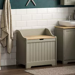 Priano Wäscheschrank Eimer Grau Badezimmer Aufbewahrung Korb Truhe Möbel Einheit - Bild 1 von 10