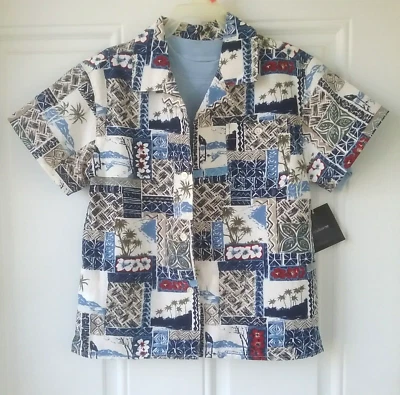 Claiborne Boys sz 3/4 3 Piece Shirt Tee Shorts Set Tropical Beach NWT - Image 1 of 4