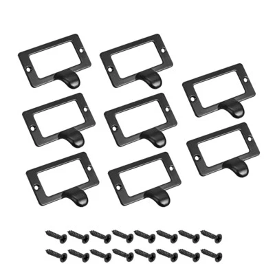 8 Etikettenhalter Griff Zinklegierung Etikettenrahmen Knöpfe 59x44mm - Bild 1 von 4