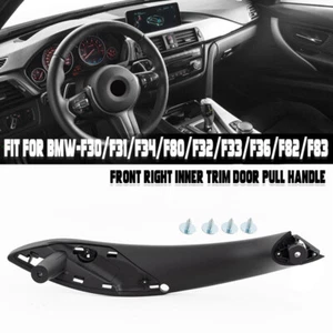 For 12-19 BMW F30 F80 F31 F32 F36 Front Right Inner Trim Door Pull Handle Black - Picture 1 of 11