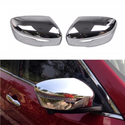 Cubierta de espejo retrovisor lateral cromada para Nissan Rogue Sport Qashqai J11 decoración Foto 1 de 4