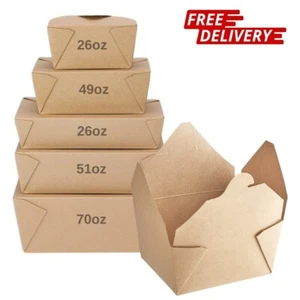 Cajas de comida para llevar Kraft marrón Kraft Deli | Pasta, fideos, arroz, ensalada | - Imagen 1 de 9