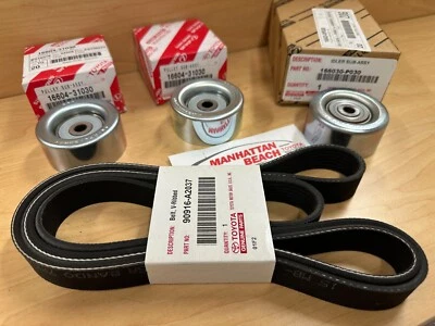 Cinturón Serpentine Toyota OEM 90916-A2037 y 16603-0P030 X1 y 16604-31030 X2 Foto 1 de 3