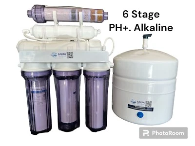6 Stage ALKALINE pH Reverse Osmosis Drinking Water Filtration System | 50 GPD - Image 1 of 4
