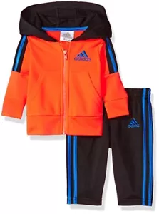 NUEVO CON ETIQUETAS Adidas Bebés Niños Niñas 18M Traje de Pista Sudadera con Capucha Pantalón Naranja Azul Negro Unisex - Imagen 1 de 2
