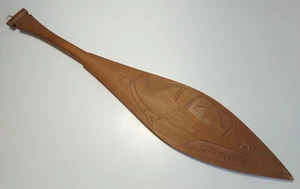 VINTAGE TLINGIT NATIVE AMERICAN INDIAN CARVED CEDAR WOOD DANCE PADDLE - Picture 1 of 7