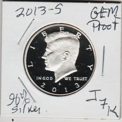 2013 S Kennedy Half Dollar 90% SILVER Proof FROSTY Eye Candy John JFK  Sweet ST Cover