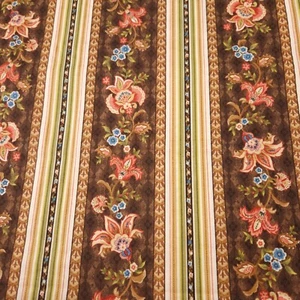 21" Maddie Kathy Brown Red Rooster Floral Blue Pink Brown Stripe - Picture 1 of 3