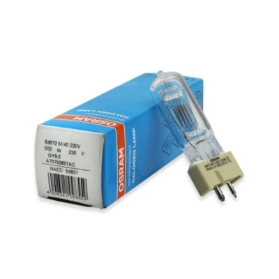 OSRAM 230V500W 64672 M40 Stage AD Lighting Photography Lamp GY9.5 Halogen Bulb - Image 1 of 4