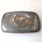 Vintage Fred Bear Archery Chrome Plated Coin Belt Buckle Traditional & Recurve