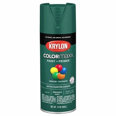 Pintura en aerosol e imprimación verde cazador 12 oz Krylon K05563007 colormaxx, satinado Foto 1 de 4