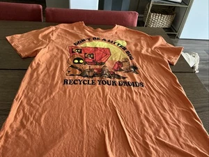 Star Wars - Don’t Be A Litter Bug-Recycle Your Droids-Jawa T-Shirt-Orange - XXL - Picture 1 of 16
