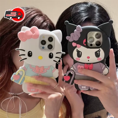 Funda de mano Hello Kitty Kuromi para iPhone 17 16 15 14 13 12 11 Pro Max suave Foto 1 de 4