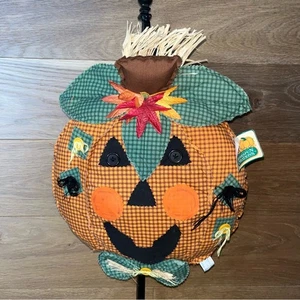 Decoración de calabaza a cuadros naranja festiva años 90 acogedora rústica - Imagen 1 de 5