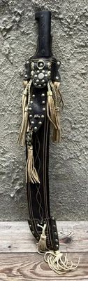 "Machete vintage La Marca Promedoca con funda de cuero ornamentado mecanizado mecanizado a mano 28""" Foto 1 de 4