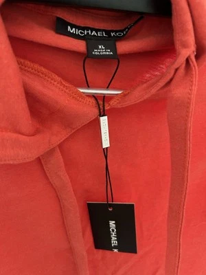 Michael Kors Mens Hoodie Deep Orange Size XL Long Sleeve Knit Solid  - Image 1 of 4