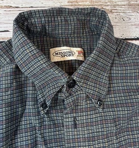 Missoni Sport Abstract Check Multicolor Vintage Button Down Shirt Men's Size M - Picture 1 of 9