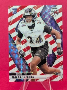 2025 Panini Mosaic Malaki Starks RC Red And White Stripe Prizm #347 Ravens - Picture 1 of 2