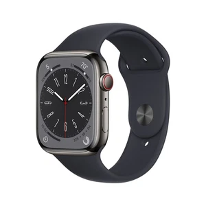 Apple Watch Series 8 (GPS+Cellular, 45 mm) - Boîtier en acier inoxydable graphite avec - Photo 1 sur 6